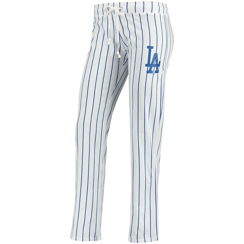 Women's Concepts Sport White Los Angeles Dodgers Vigor Pinstripe Sleep Pant