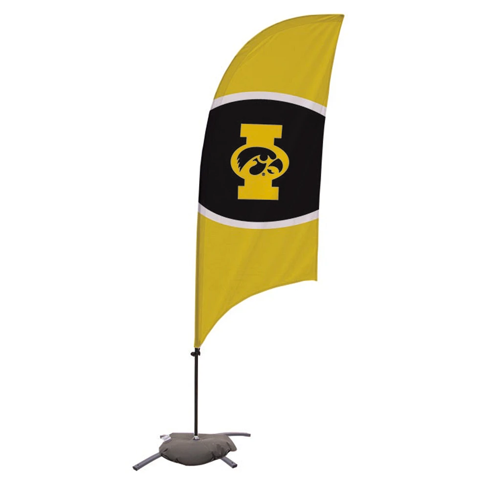 Iowa Hawkeyes 7.5' Razor Feather Stake Flag with Base