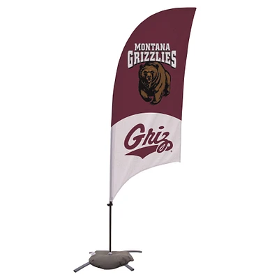 Montana Grizzlies 7.5' Two-Tone Razor Feather Stake Flag with Base