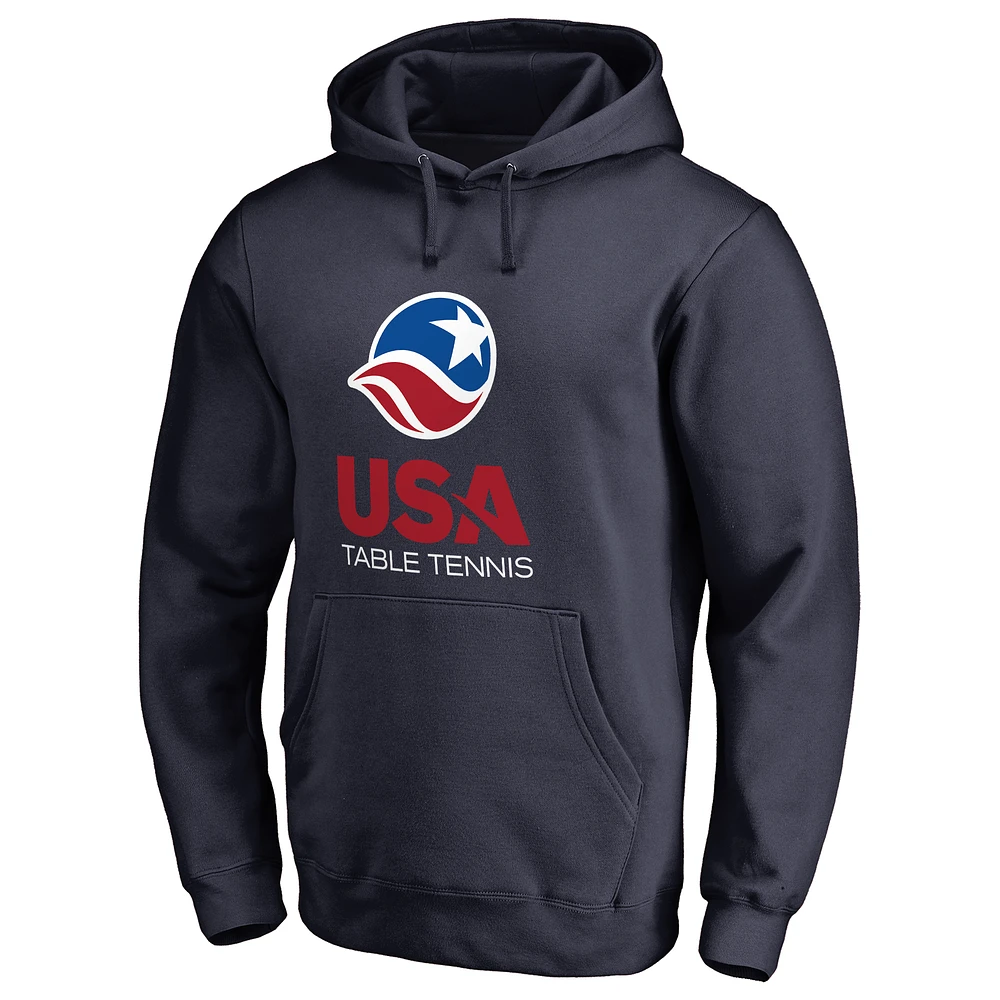 Men's Navy USA Table Tennis Primary Logo Pullover Hoodie