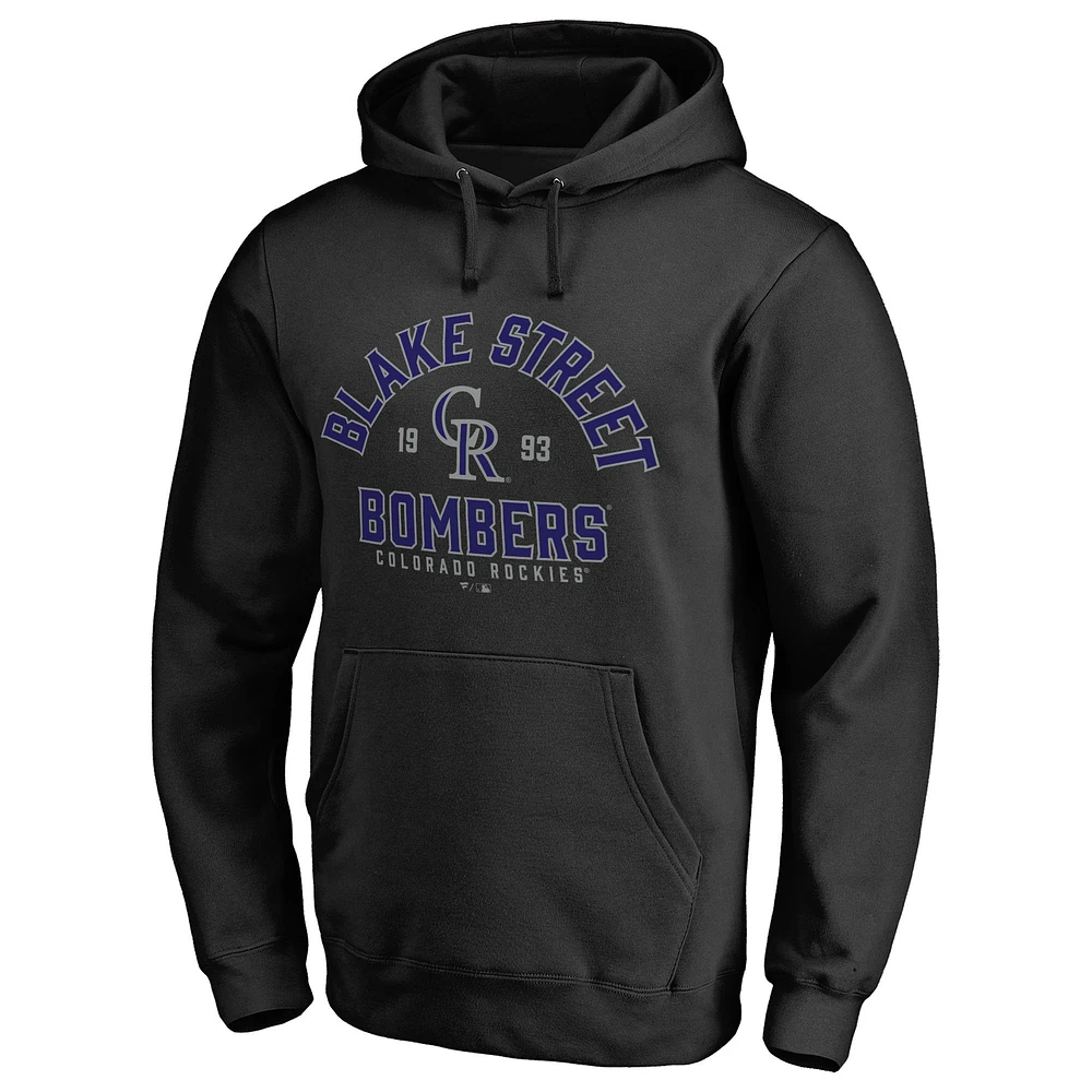 Men's Black Colorado Rockies Hometown Collection Blake Street Pullover Hoodie