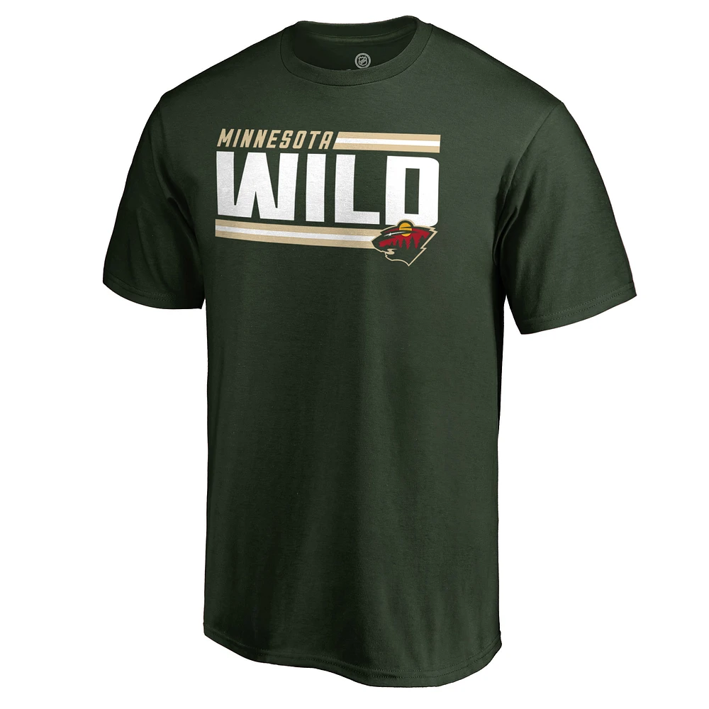 Men's Green Minnesota Wild Iconic Collection On Side Stripe T-Shirt