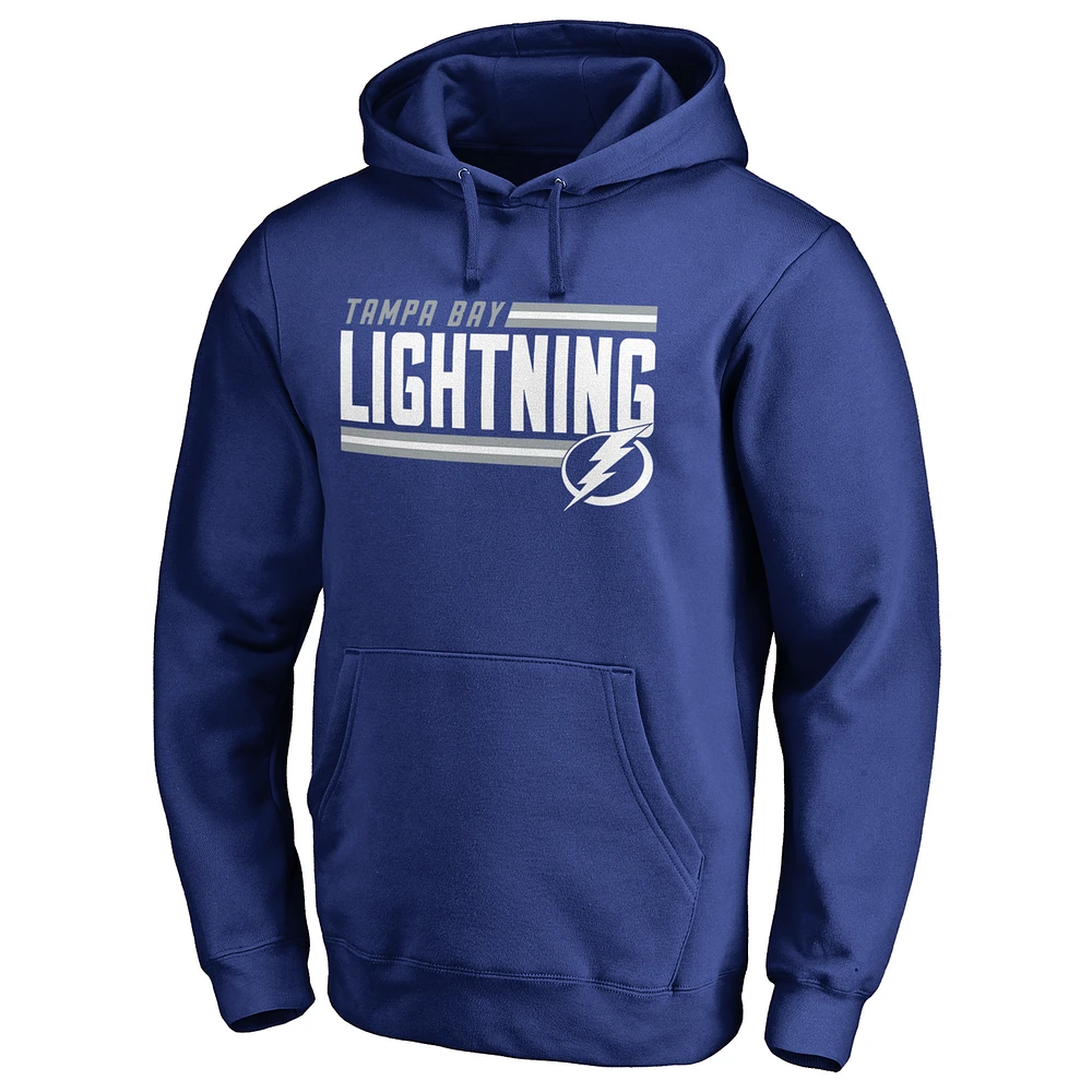 Men's Blue Tampa Bay Lightning Iconic Collection On Side Stripe Pullover Hoodie