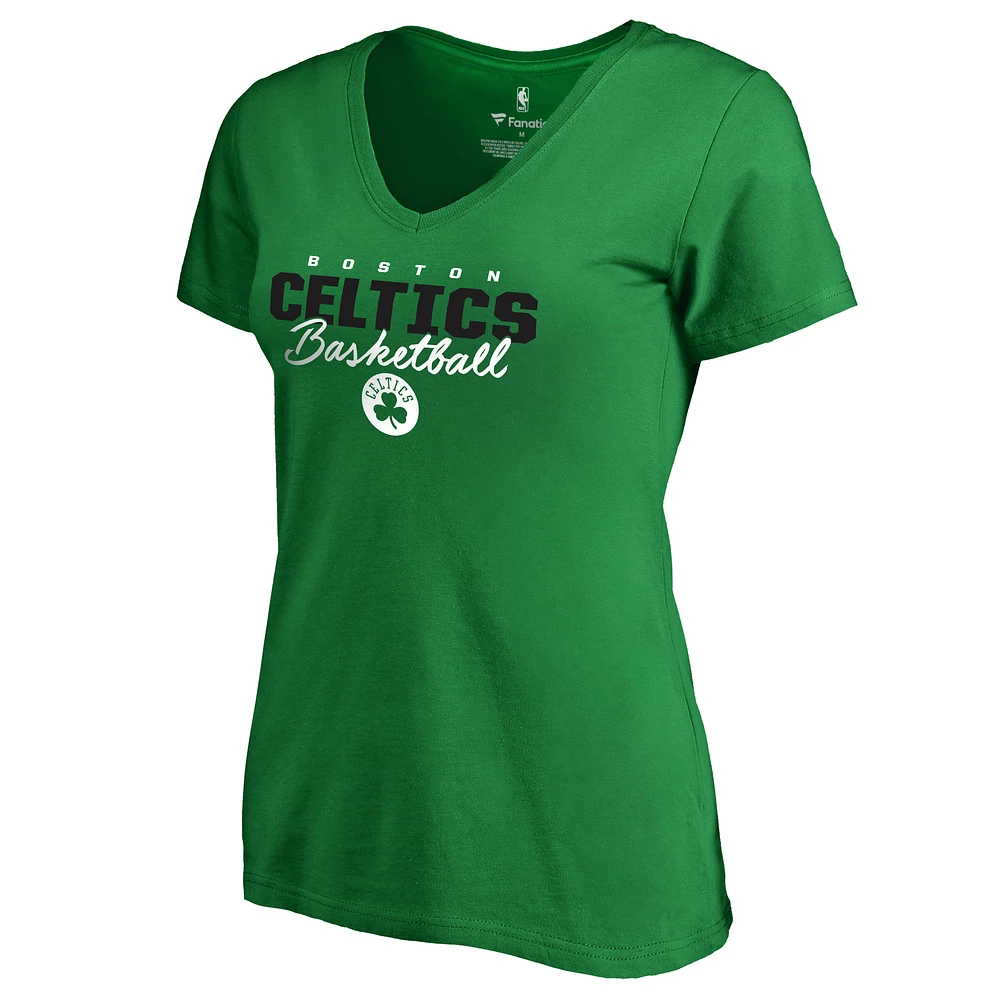 Boston Celtics Women's Kelly Green Script Assist T-Shirt