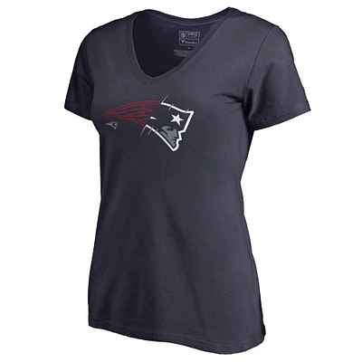 Women's Navy New England Patriots X-Ray V-Neck T-Shirt