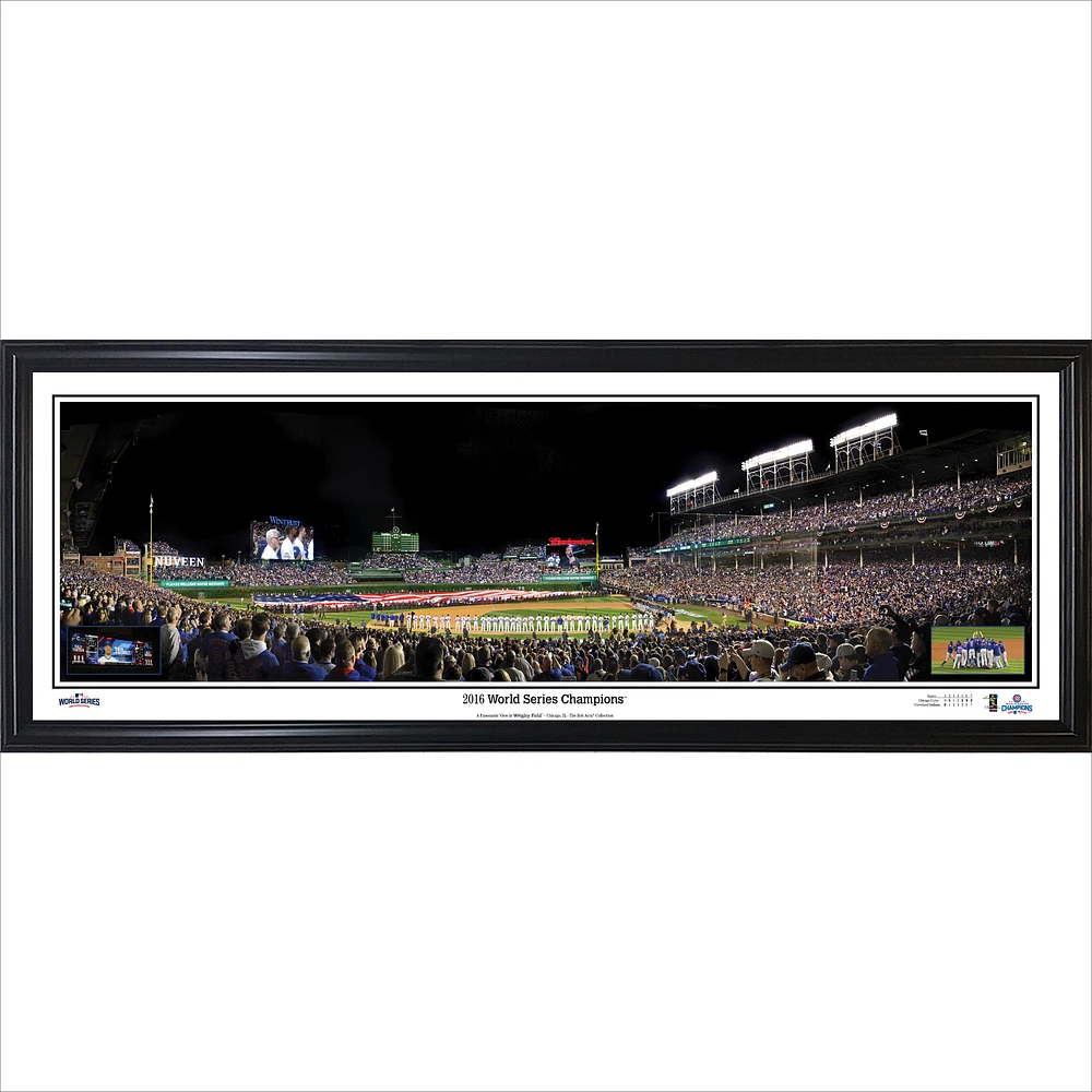 Chicago Cubs 2016 World Series Champions Inserts 13.5" x 39" Standard Frame Panorama