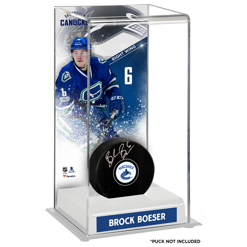 Brock Boeser Vancouver Canucks Deluxe Tall Hockey Puck Case