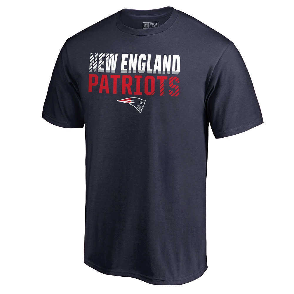 Men's Navy New England Patriots Iconic Collection Fade Out T-Shirt