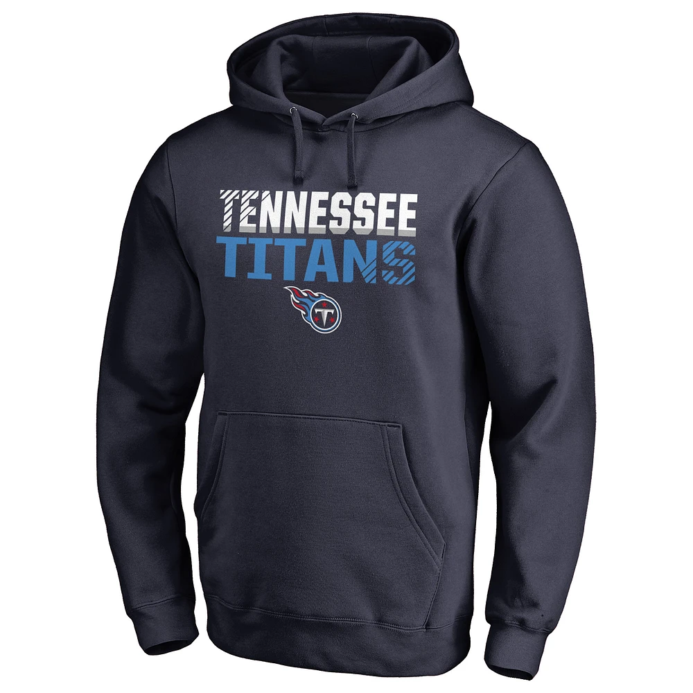 Men's Navy Tennessee Titans Iconic Collection Fade Out Pullover Hoodie