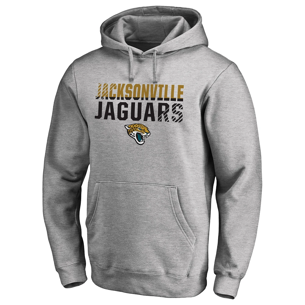Men's Ash Jacksonville Jaguars Iconic Collection Fade Out Pullover Hoodie