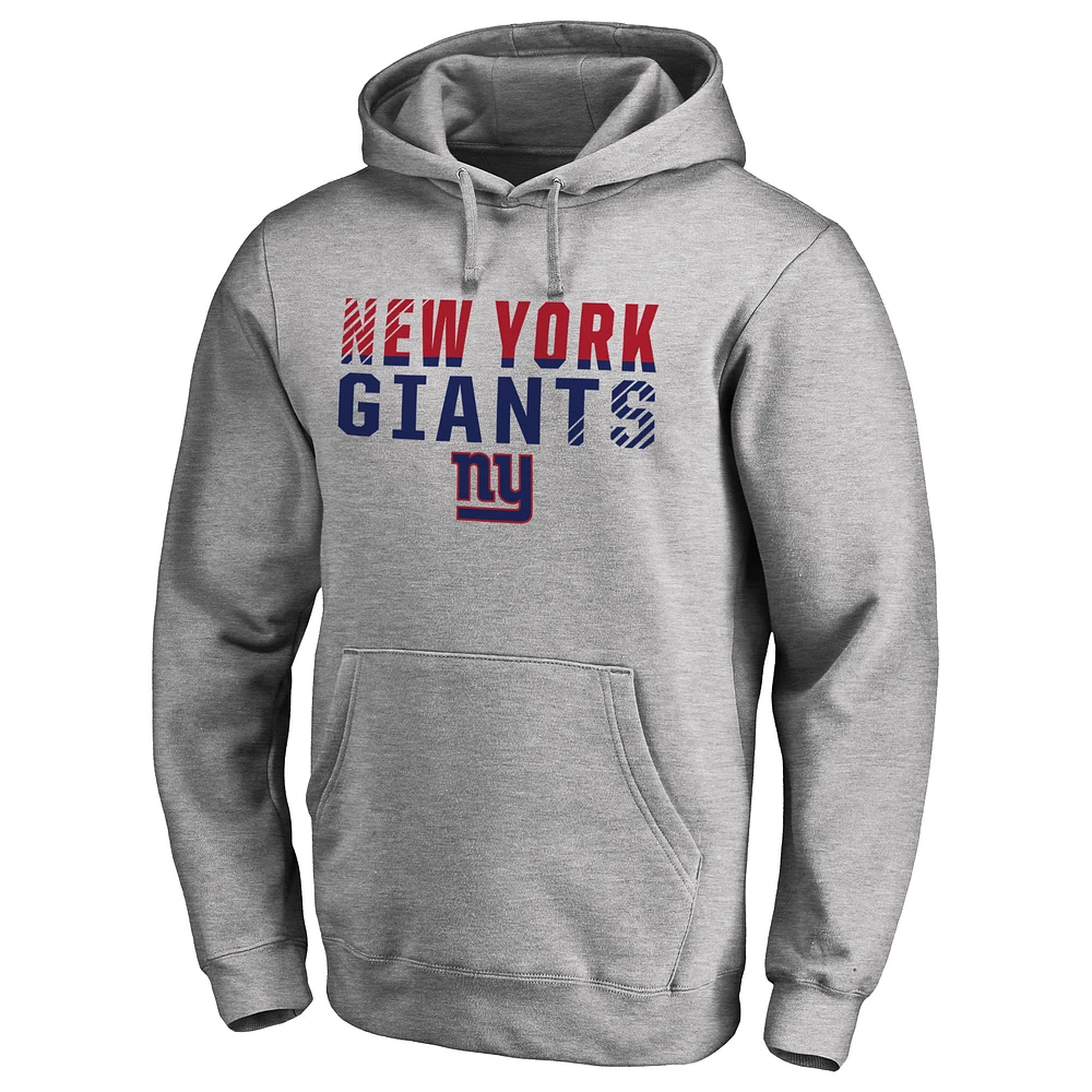 Men's Ash New York Giants Iconic Collection Fade Out Pullover Hoodie