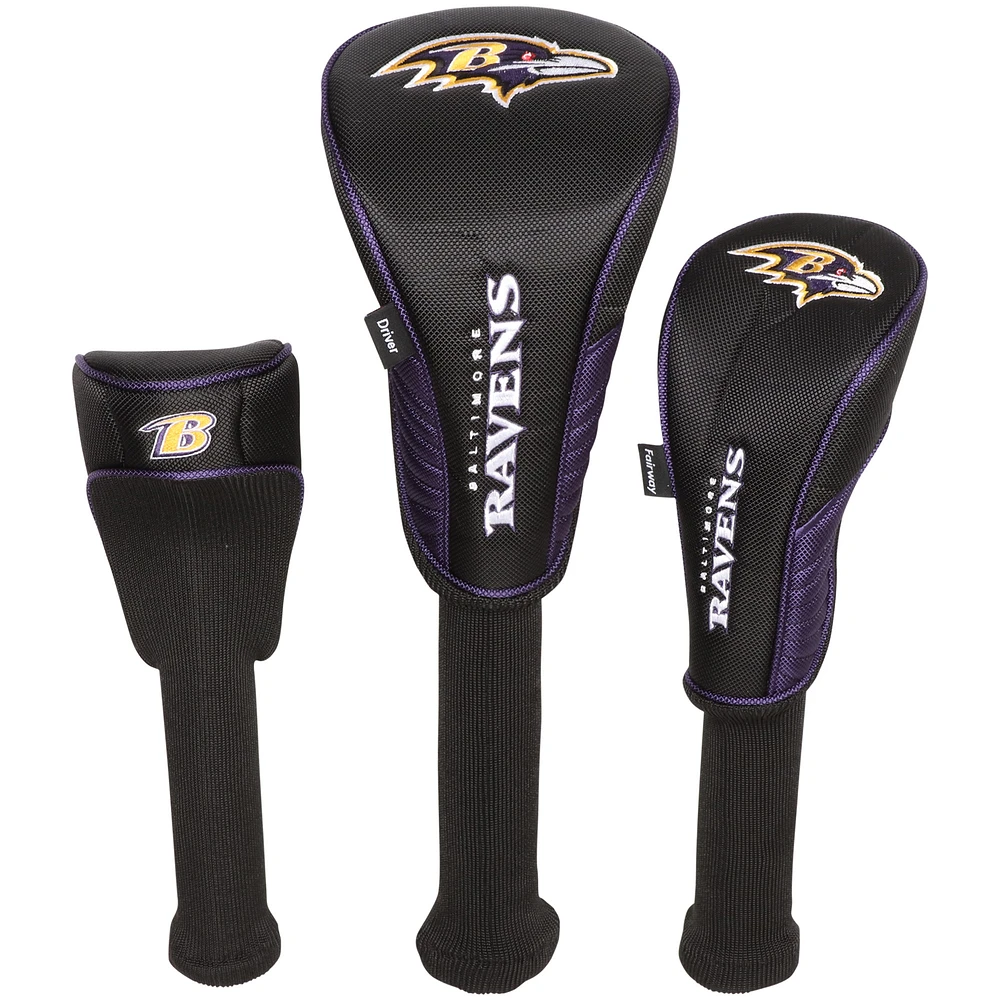 Baltimore Ravens Driver Fairway Hybrid Set of Three Headcovers