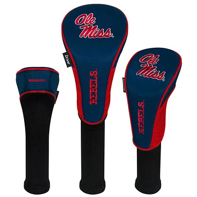 Ole Miss Rebels Driver Fairway Hybrid Set of Three Headcovers