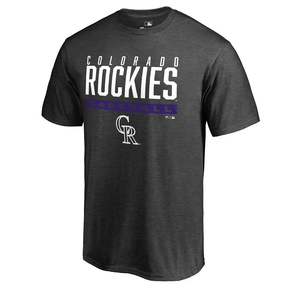 Men's Ash Colorado Rockies Win Stripe T-Shirt