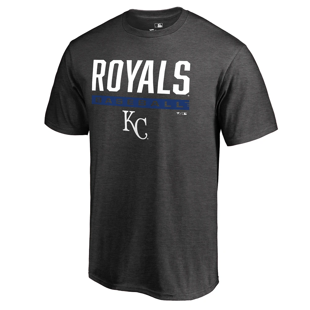 Men's Ash Kansas City Royals Win Stripe T-Shirt