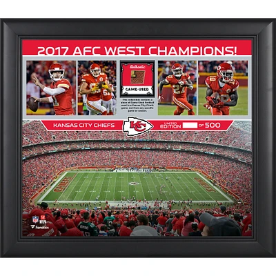 Kansas City Chiefs Framed 15" x 17" 2017 AFC West Champions Collage with a Piece of Game-Used Football - Limited Edition of 500