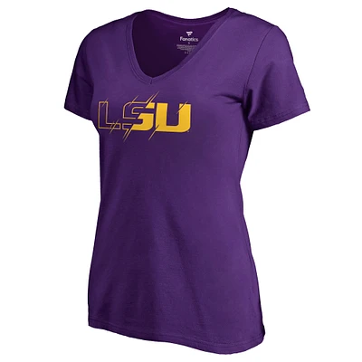 Women's Purple LSU Tigers X Ray V-Neck T-Shirt