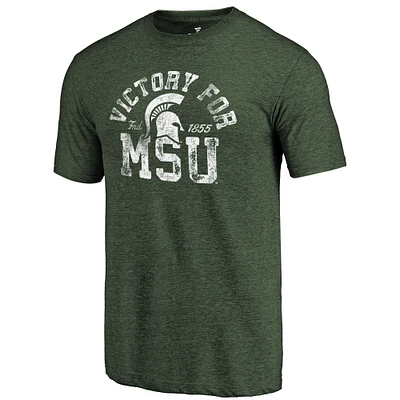 Men's Green Michigan State Spartans Hometown Collection Victory MSU Tri-Blend T-Shirt