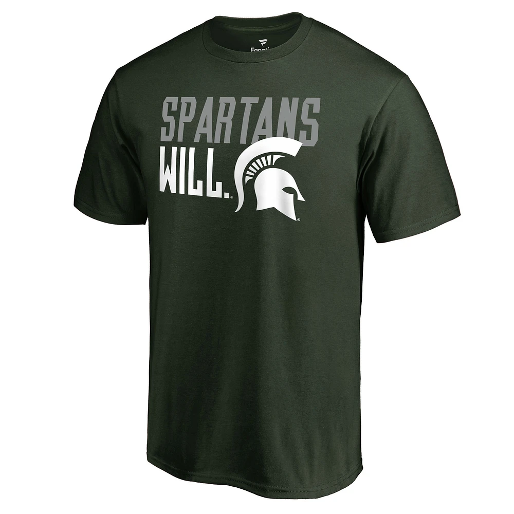 Men's Green Michigan State Spartans Hometown Collection Spartans Will T-Shirt
