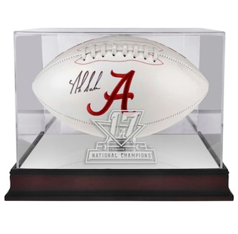 Alabama Crimson Tide College Football Playoff National Champions Logo Mahogany Football Display Case