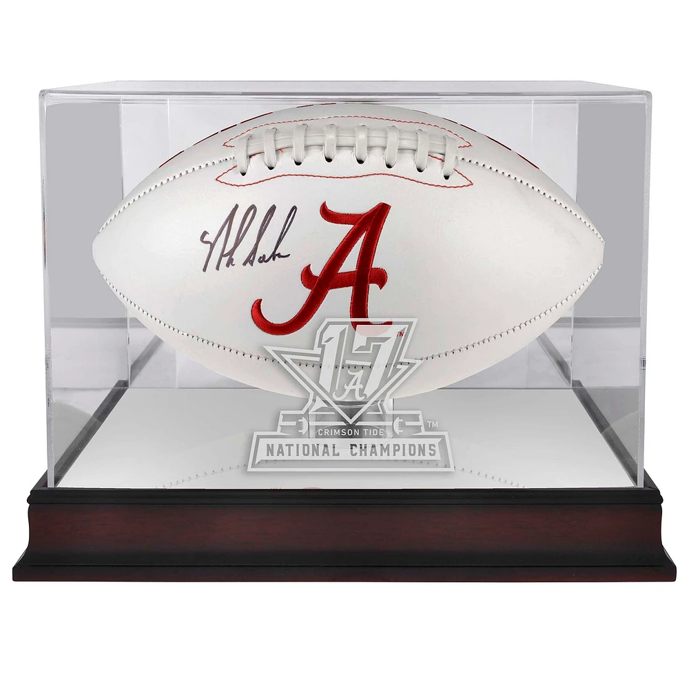 Alabama Crimson Tide College Football Playoff National Champions Logo Mahogany Football Display Case