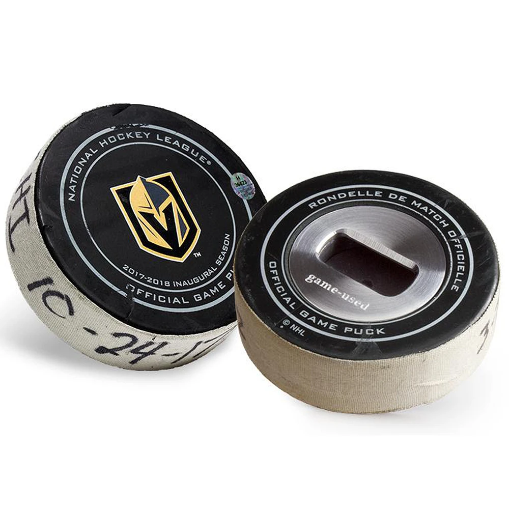 Tokens & Icons Vegas Golden Knights Game-Used Puck Bottle Opener