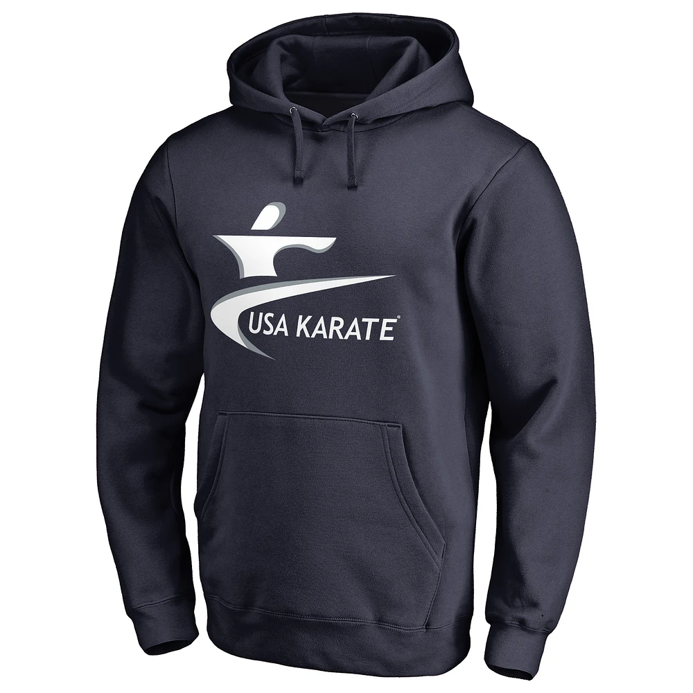 Men's Navy USA Karate Primary Logo Pullover Hoodie