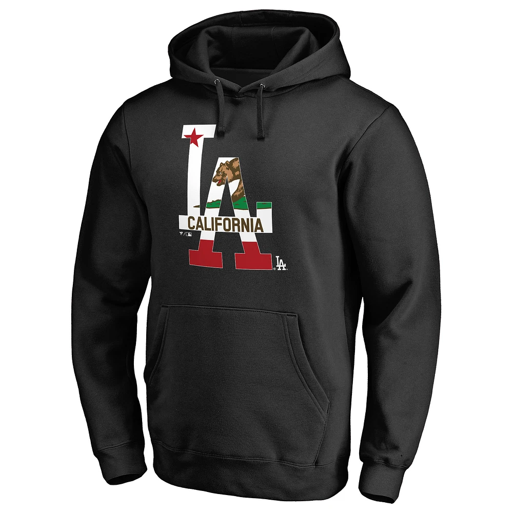 Men's Black Los Angeles Dodgers Hometown Collection Cali Flag Pullover Hoodie