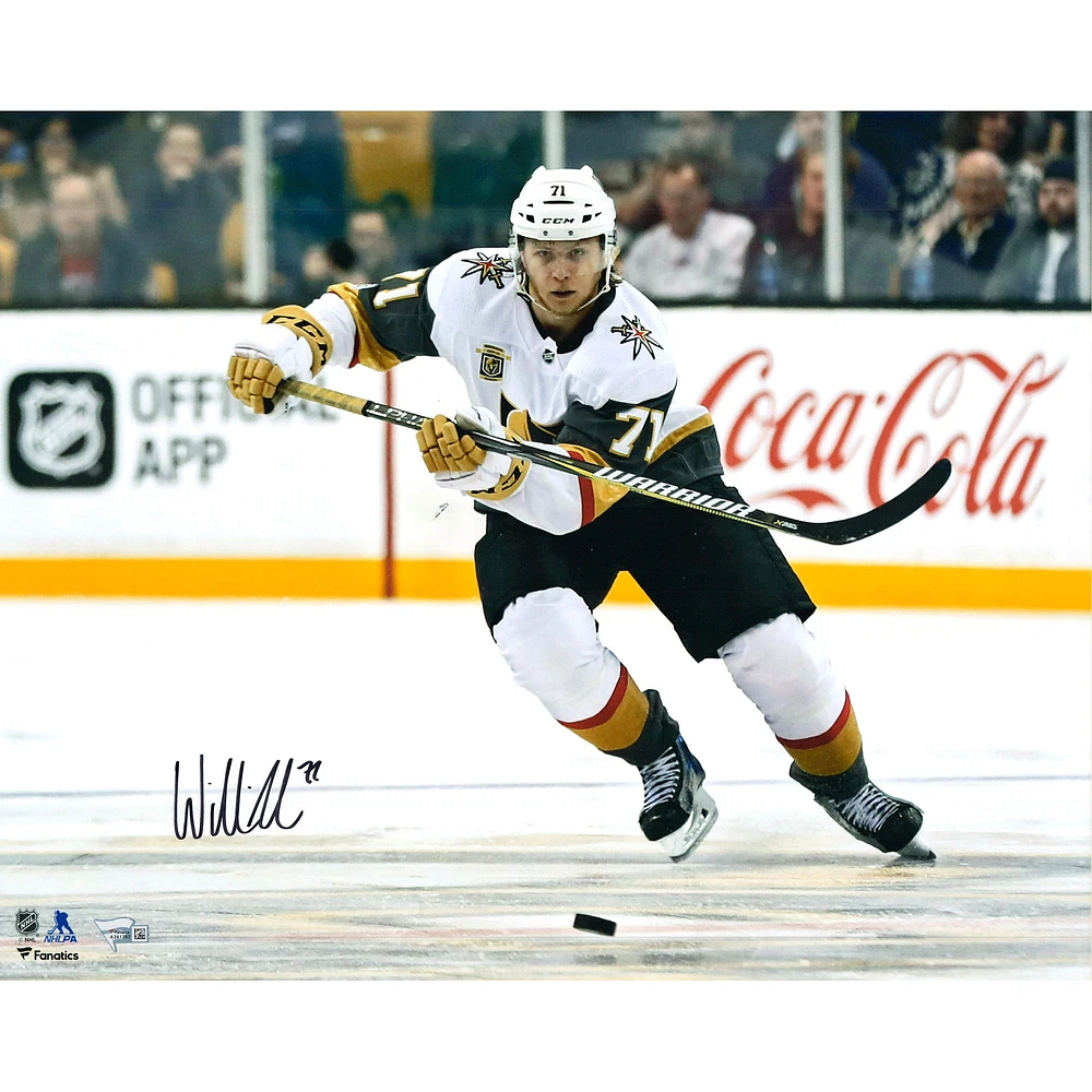 William Karlsson Vegas Golden Knights Autographed 16" x 20" White Jersey Skating Photograph