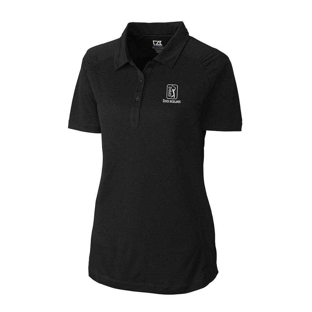 Women's Cutter & Buck Black TPC River Highlands DryTec Northgate Polo