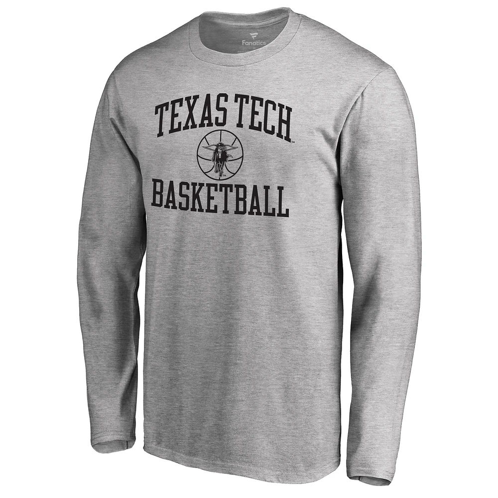 Men's Heathered Gray Texas Tech Red Raiders Bounds Long Sleeve T-Shirt