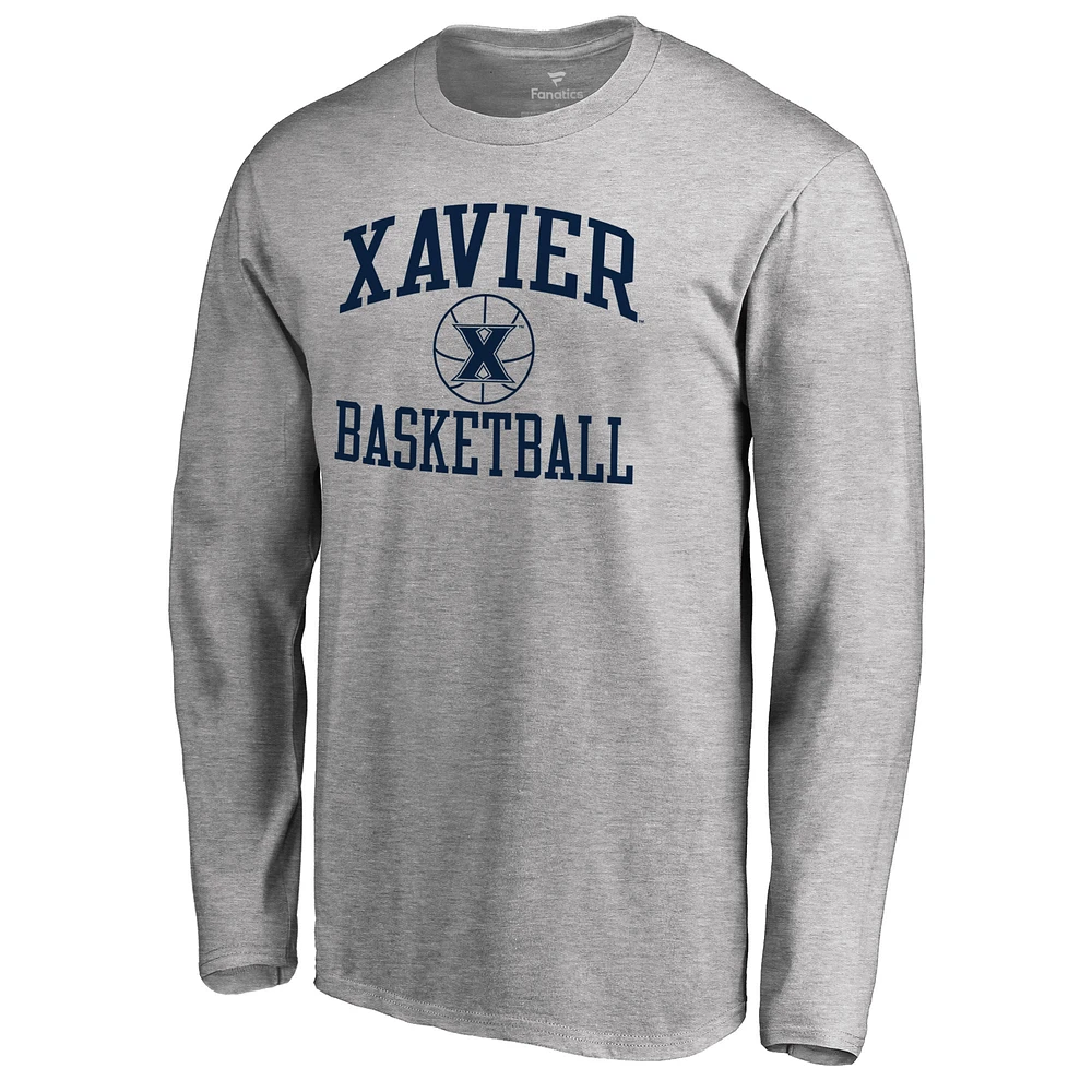Men's Heathered Gray Xavier Musketeers In Bounds Long Sleeve T-Shirt