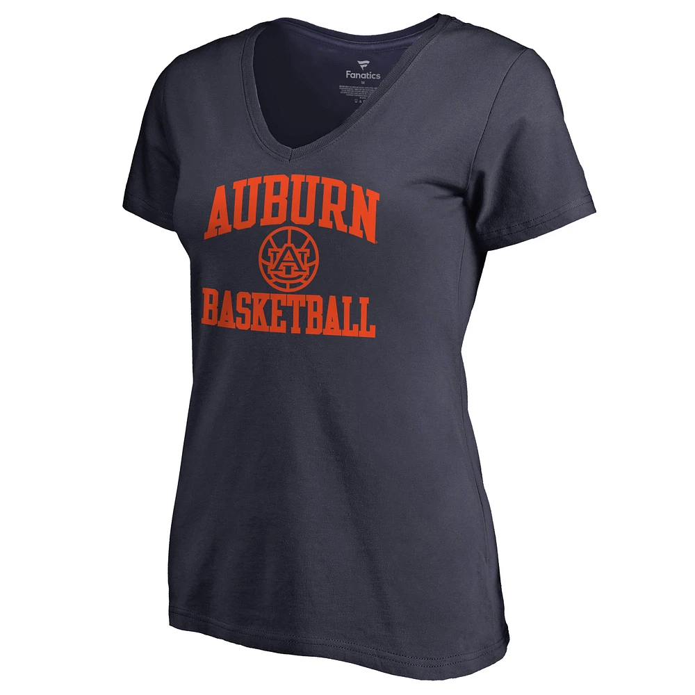 Women's Navy Auburn Tigers Bounds V-Neck T-Shirt