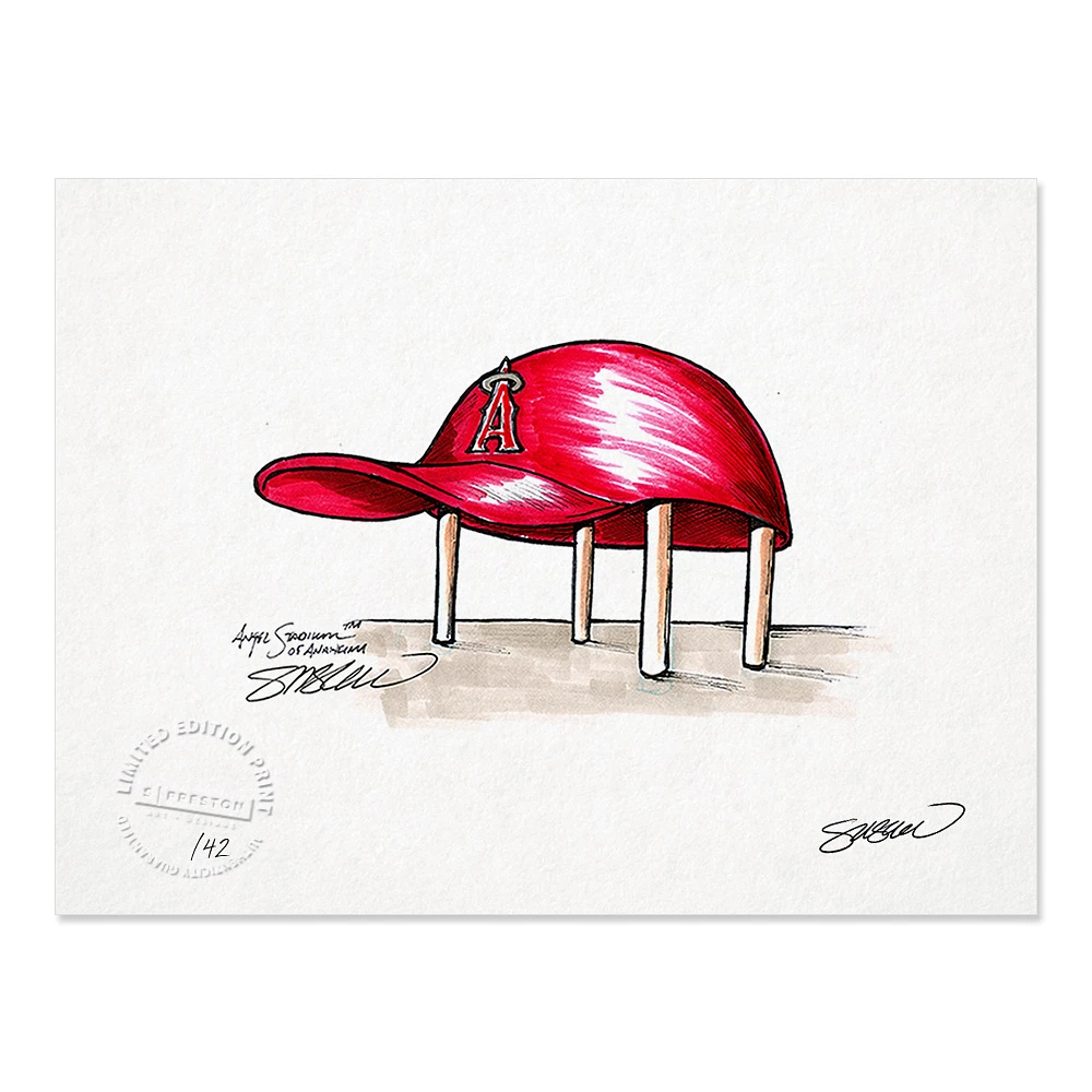 Los Angeles Angels 8.5" x 11" Angels Stadium Sketch Art Print