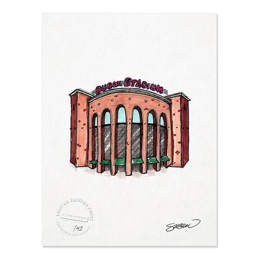 St. Louis Cardinals 8.5" x 11" Busch Stadium Sketch Art Print