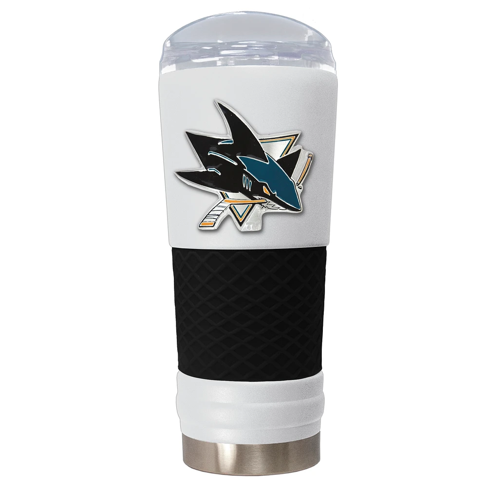 White San Jose Sharks 24oz. Powder Coated Draft Travel Mug