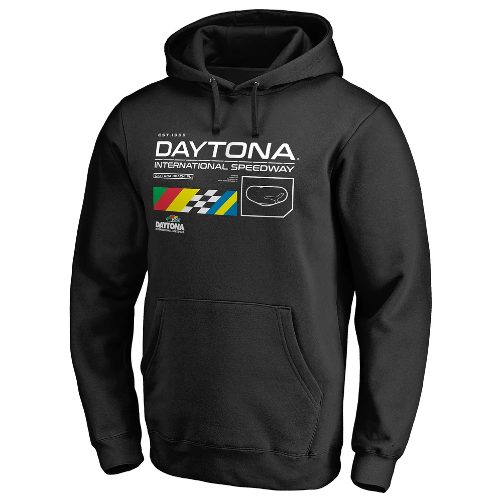 Men's Black Daytona International Speedway ISC Track Pullover Hoodie