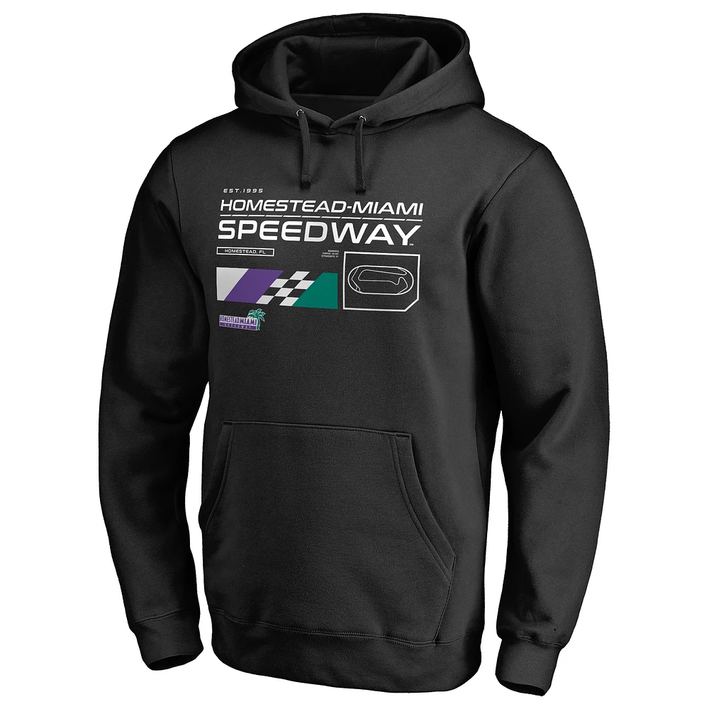 Men's Black Homestead-Miami Speedway ISC Track Pullover Hoodie