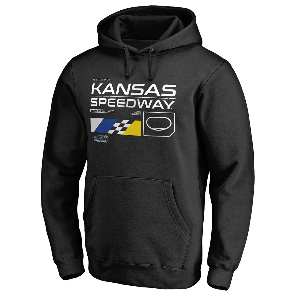 Men's Black Kansas Speedway ISC Track Pullover Hoodie