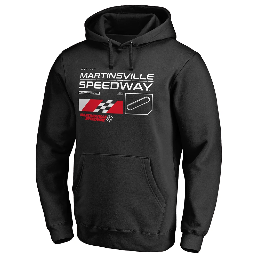 Men's Black Martinsville Speedway ISC Track Outline Pullover Hoodie
