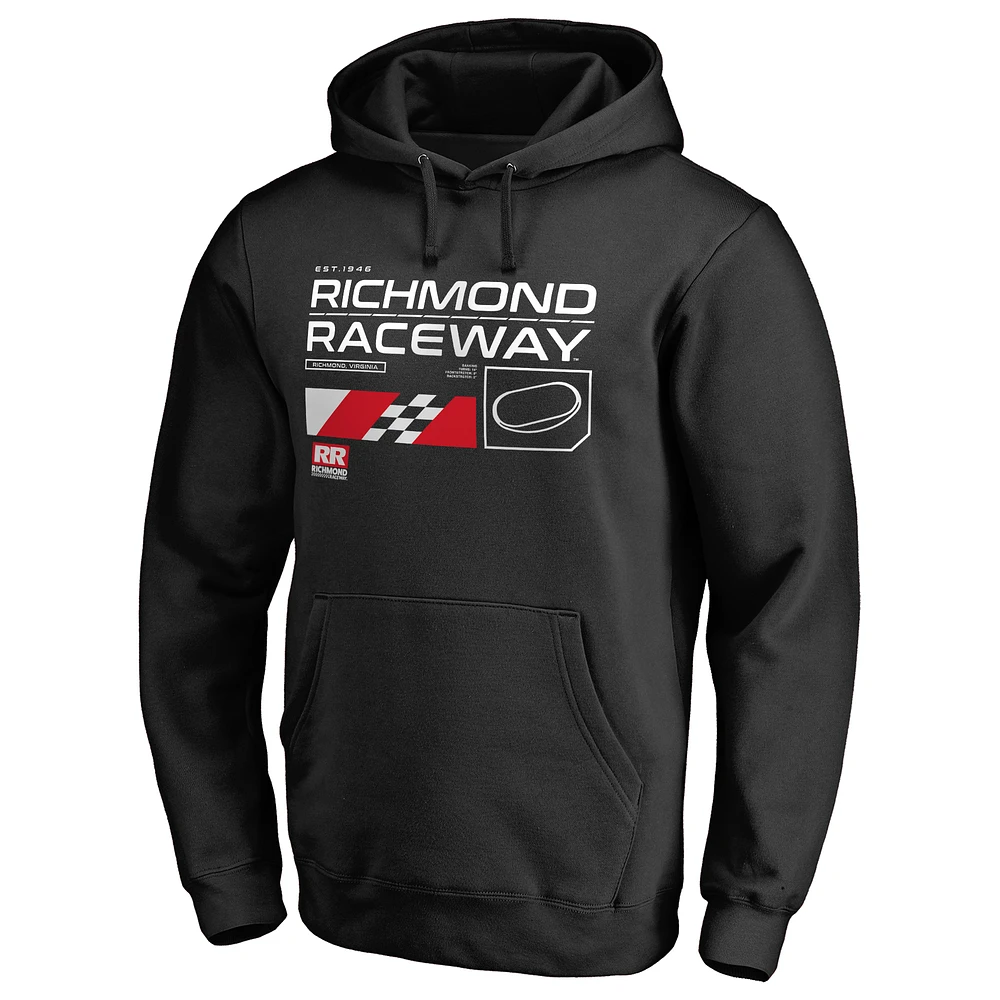 Men's Black Richmond Raceway ISC Track Outline Pullover Hoodie