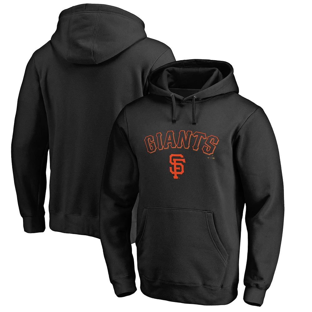 Men's Black San Francisco Giants Team Lockup Fitted Pullover Hoodie