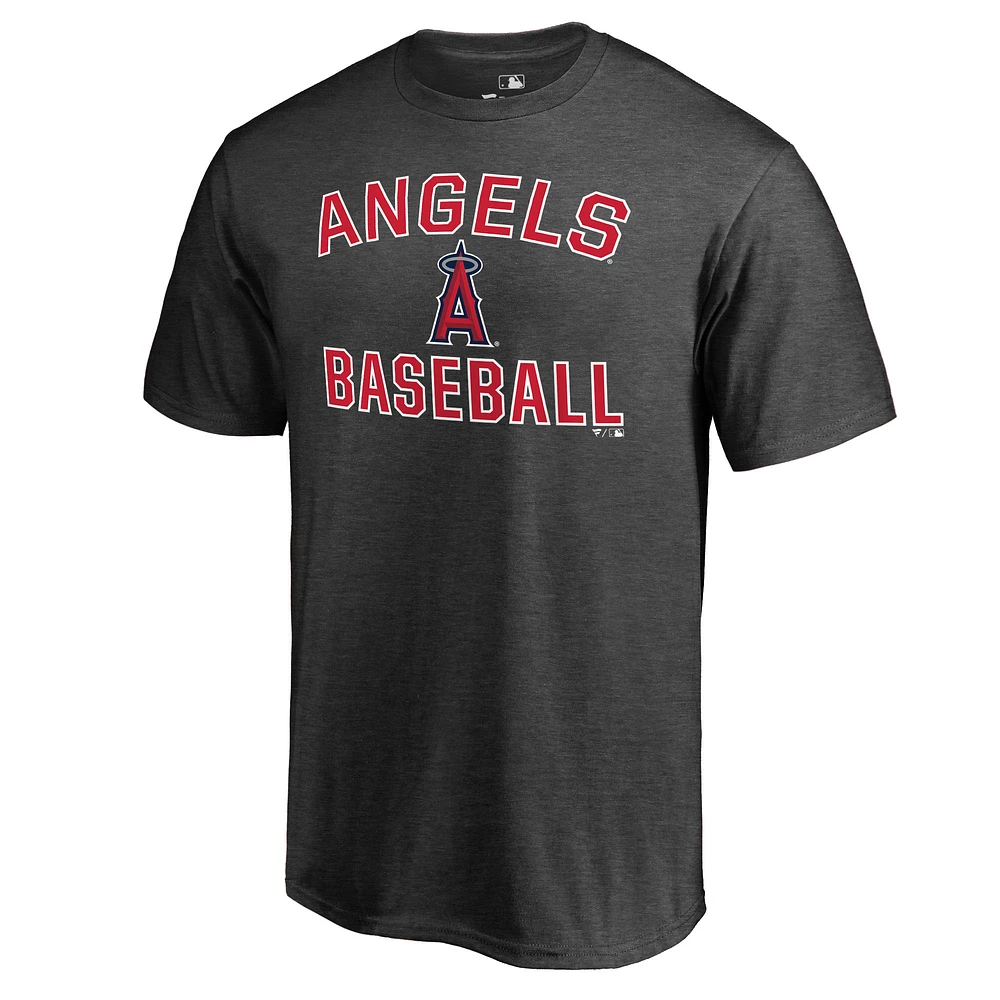 Men's Heathered Gray Los Angeles Angels Core Basics Victory Arch T-Shirt