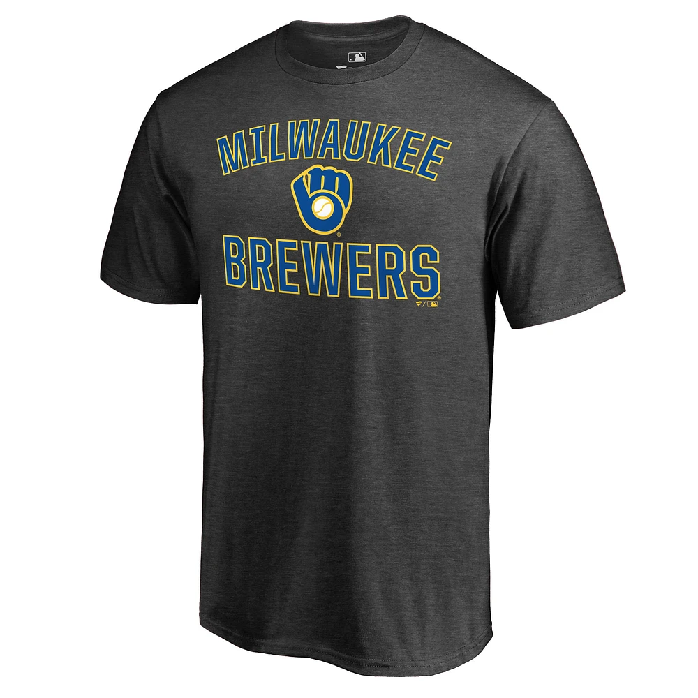 Men's Heathered Gray Milwaukee Brewers Core Basics Victory Arch T-Shirt