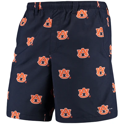 Men's Columbia PFG Navy Auburn Tigers Backcast II 8" Omni-Shade Hybrid Shorts