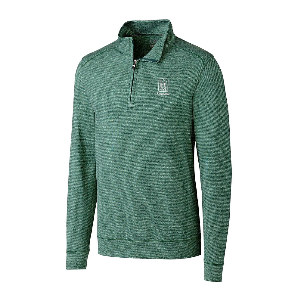 Men's Cutter & Buck Heather Green TPC Scottsdale Shoreline Half-Zip Pullover Jacket