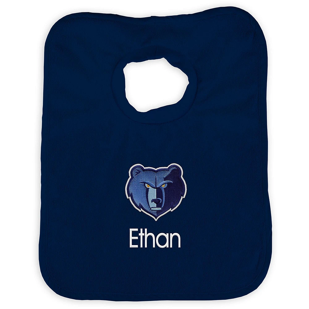 Infant Navy Memphis Grizzlies Personalized Bib