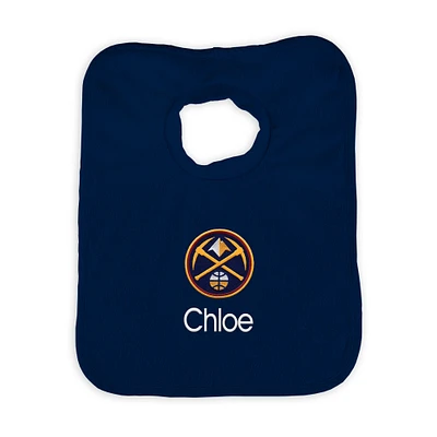 Infant Navy Denver Nuggets Personalized Bib