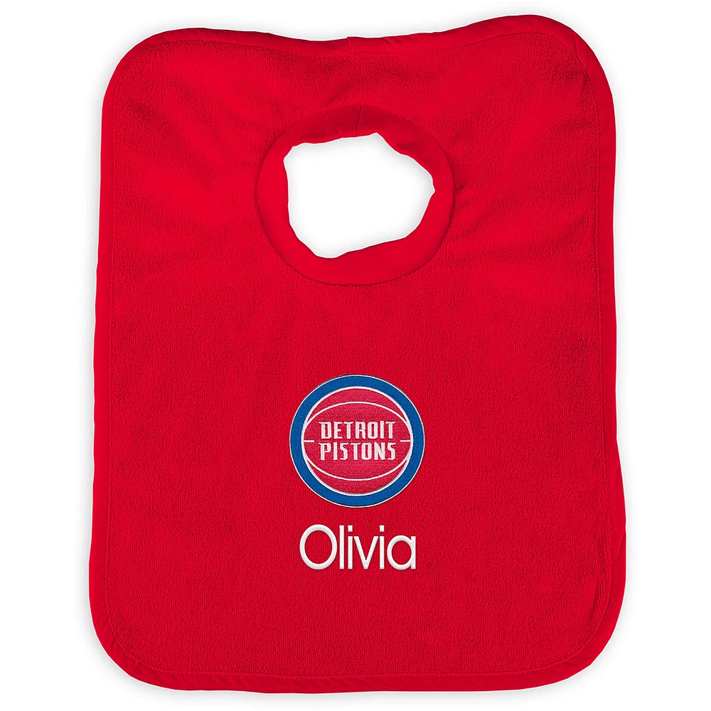 Infant Red Detroit Pistons Personalized Bib