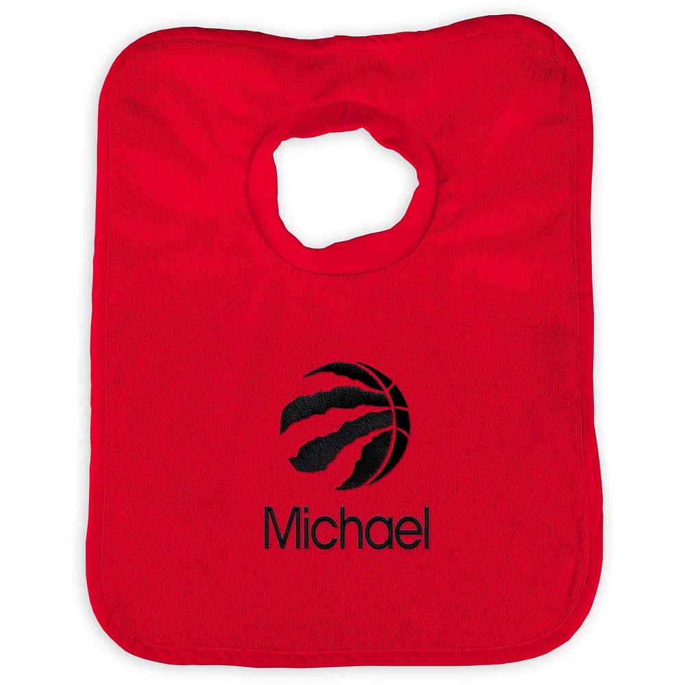 Infant Red Toronto Raptors Personalized Bib